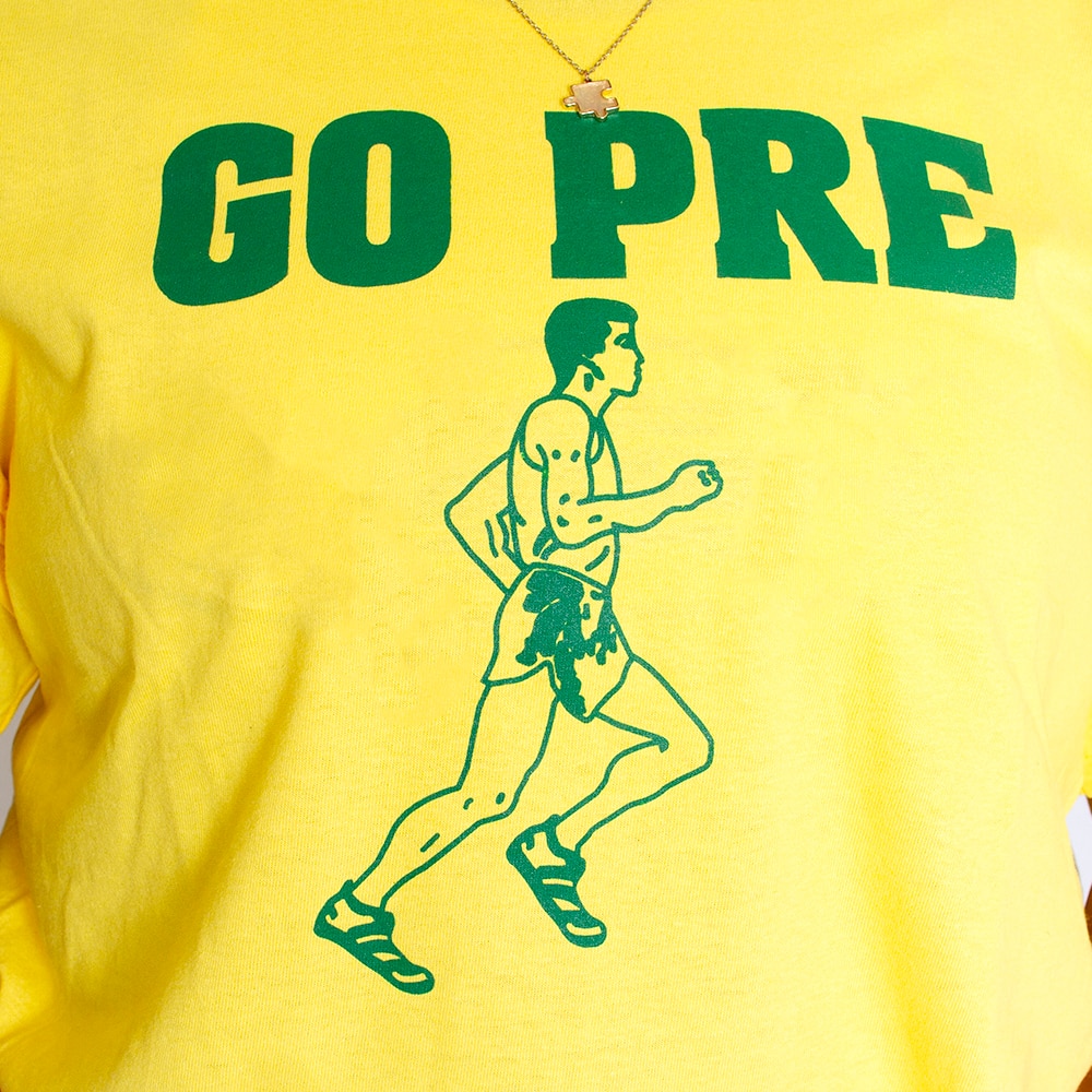 Prefontaine, Yellow, Crew Neck, Cotton, Men, Track & Field, Go Pre, T-Shirt, 294379